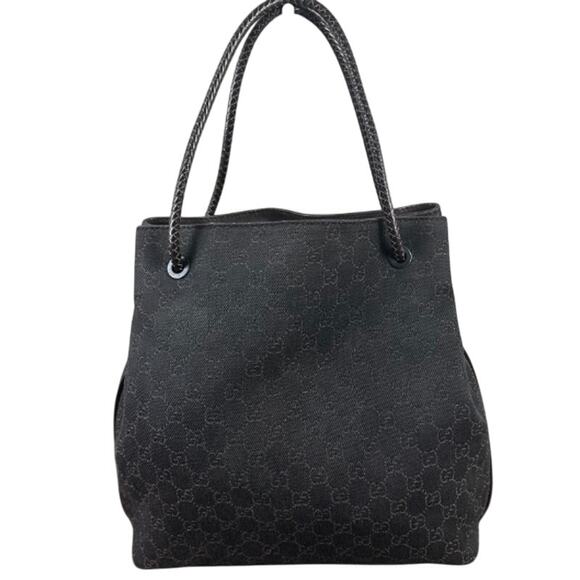 Gucci GG Web Monogram Brown Canvas Tote Bag with Braided Leather Strap (GGXX125) - Picture 2 of 16